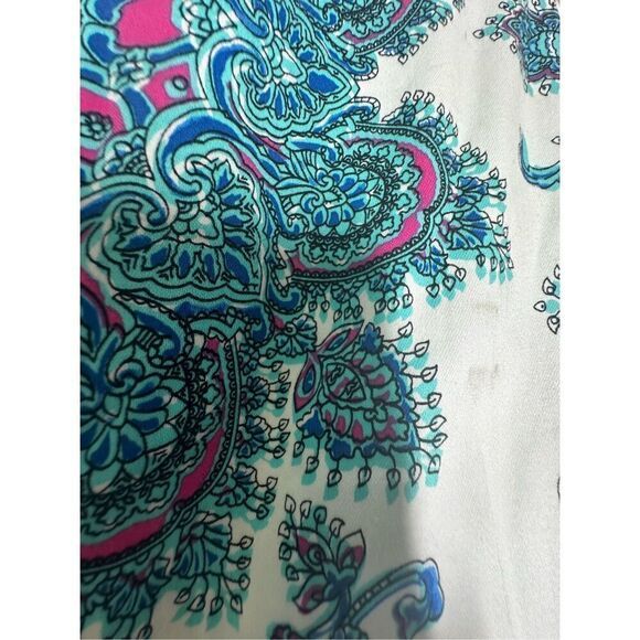 London Times Shift Dress Zipper Knee Length Geometric Floral Print Size 8 - Picture 8 of 11